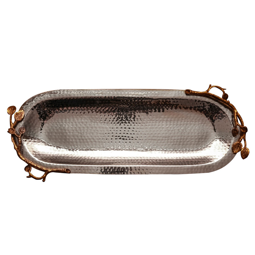 Oval Tray With Gold Handles