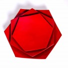 Red Hexagonal Bamboo Serving Platter (Set Of 3)