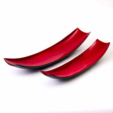 Red & Black Rectangular Serving Platter (Set Of 2)