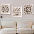 Fretwork Wall Art: White (Set Of 3)