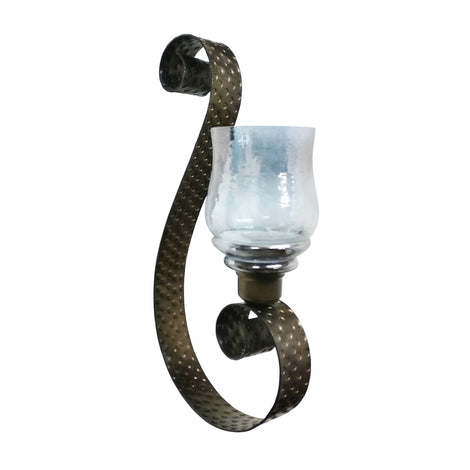 Metal & Glass Wall Candle Holder