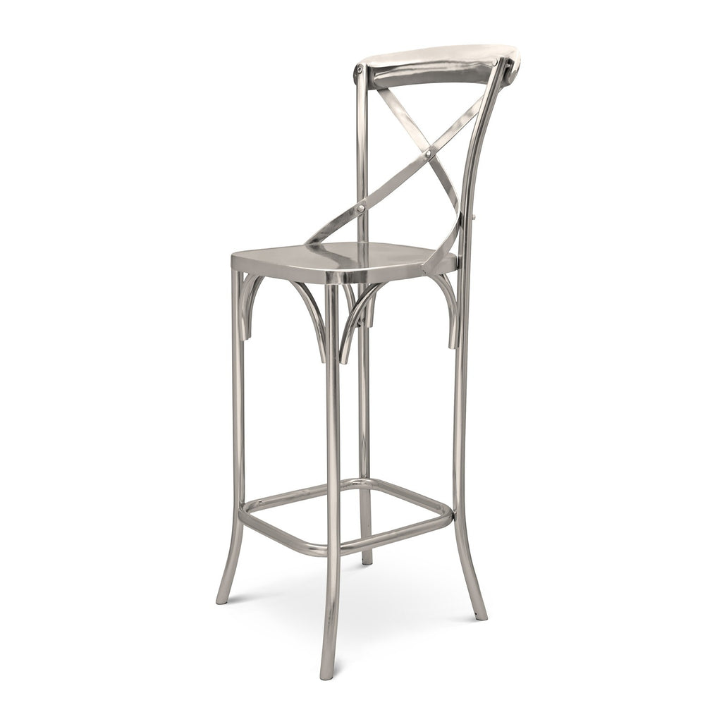 X-Back Bar Chair: Steel Silver
